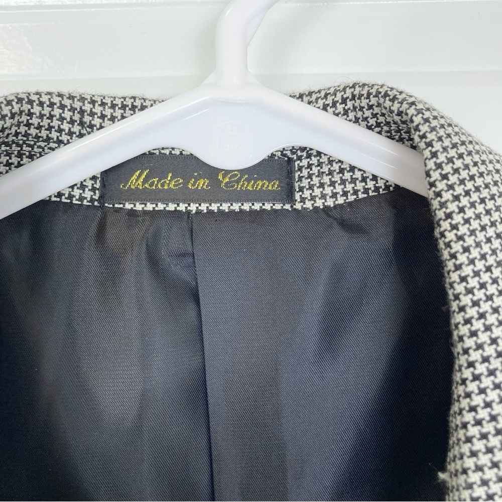 Circle S Western Sport Coat Plano Donegal‎ Jacket Black White Houndstooth 46 R - Picture 8 of 9